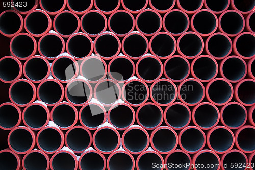 Image of red pipes pattern