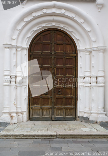 Image of Wooden door of monastery