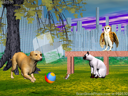 Image of Animals on playground