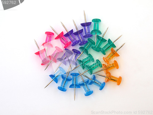 Image of Multicoloured thumbtacks