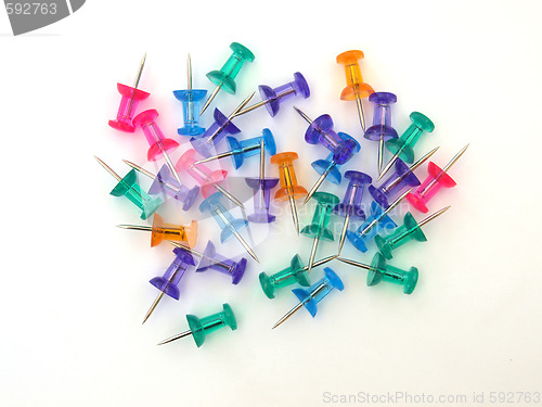 Image of Multicoloured thumbtacks