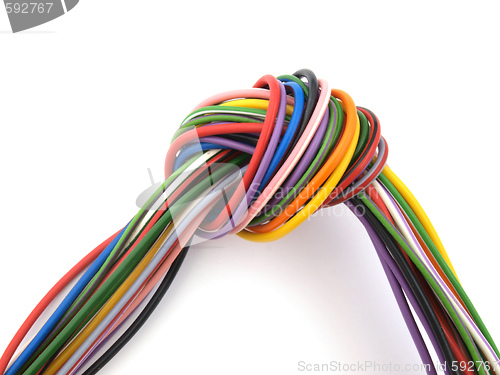 Image of Close up of multicoloured wire