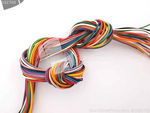 Image of Close up of multicoloured wire 
