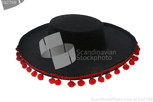 Image of Black sombrero mexicano isolated