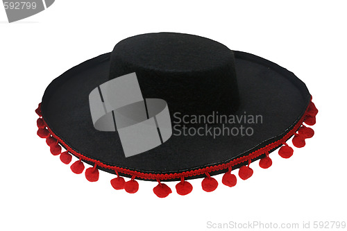 Image of Black sombrero mexicano isolated
