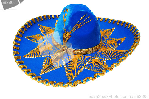 Image of Nice blue sombrero mexicano isolated