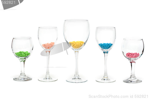 Image of Glasses with colour sweetmeat