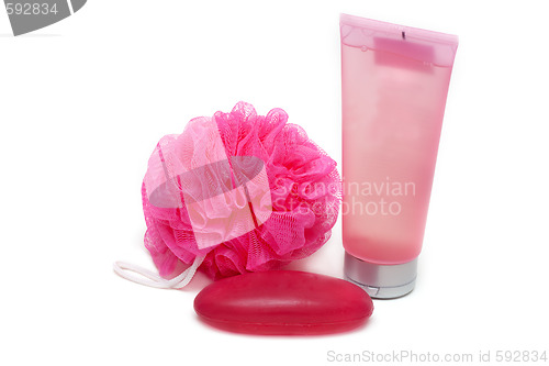 Image of Rose sponge, red soap