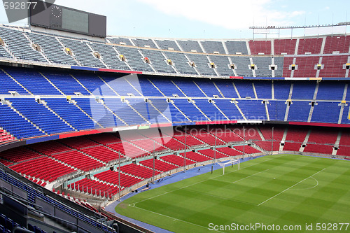 Image of view of Nou Camp Stadium in Barcelona