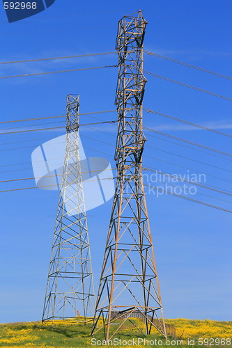 Image of Two Electricity Pylons