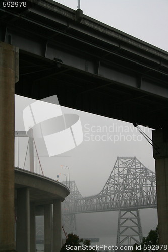 Image of Two Bridges in a Fog