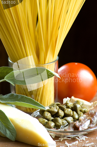 Image of products for cooking spaghetti