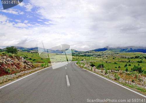 Image of Way into cloudy sky