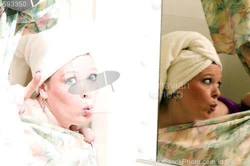 Image of pretty woman in shower