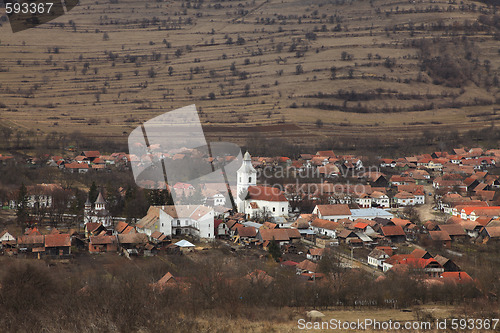 Image of Romanian village in a mountainous region-horizontal version