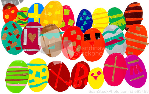 Image of Multicolored easter eggs background