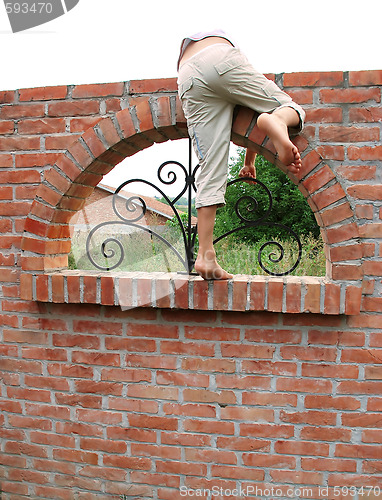 Image of Escape over brick wall