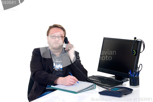 Image of Businessman on desk