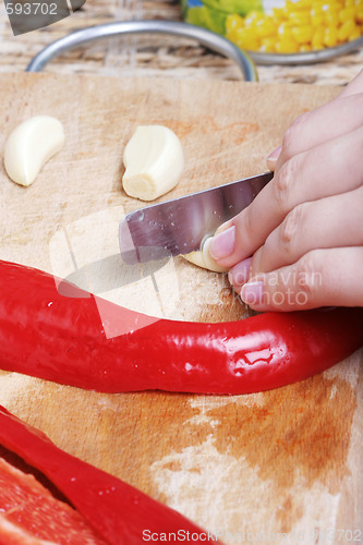 Image of Chopping vegetables