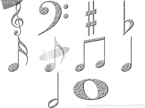 Image of 3D Stone Music Notes