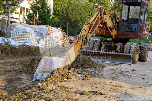 Image of bulldozer on building site