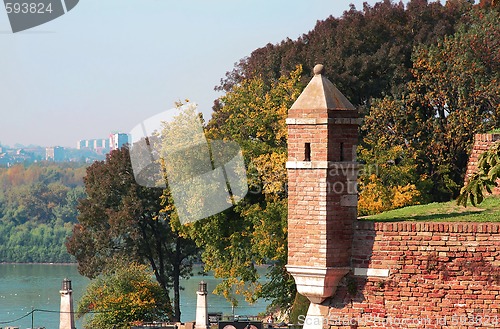 Image of Details old stone fortress Kalemegdan in Belgrade