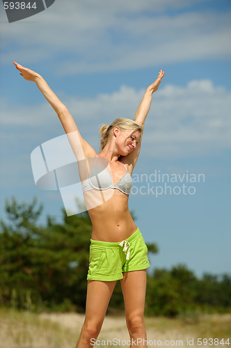 Image of Beautiful sporty blond female