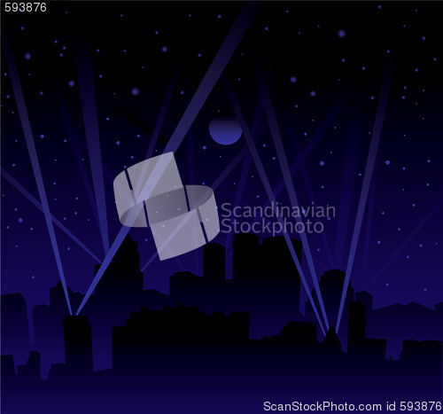 Image of search light skyline