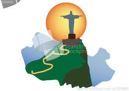 Image of Christ Redeemer Corcavado Mountain Rio De Janeiro