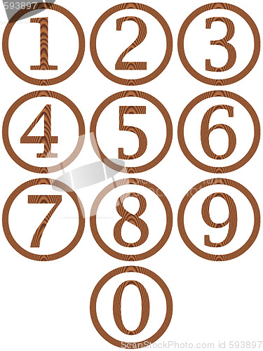 Image of Wooden Framed Numbers