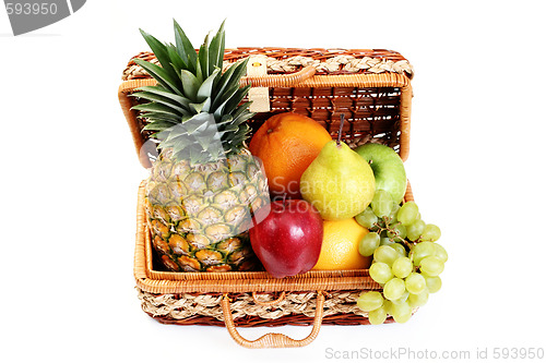 Image of picnic basket with fruits