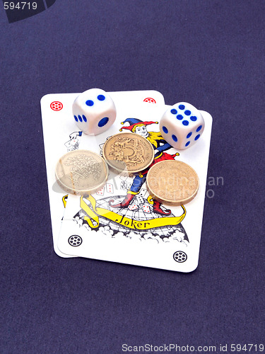 Image of Gambling with dice and cards.