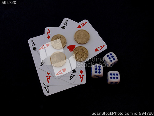 Image of Gambling with dice and cards.