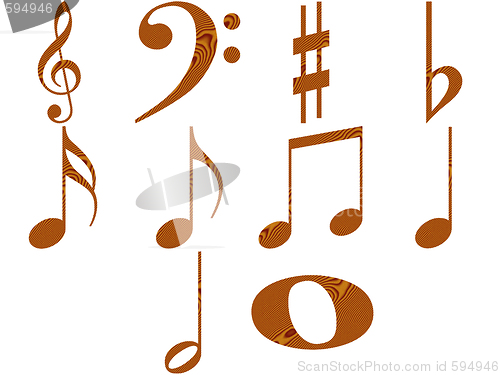 Image of Wooden Music Notes