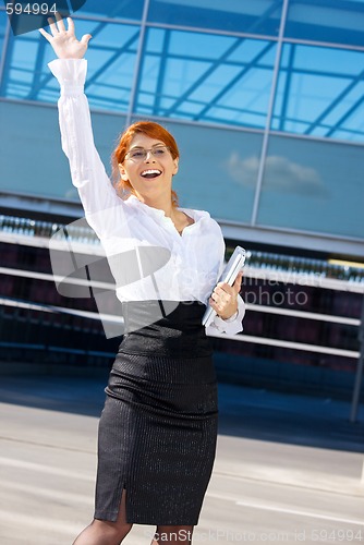 Image of happy businesswoman