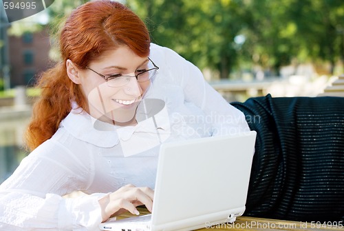Image of happy businesswoman