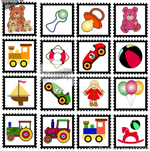Image of collection of toys stamps