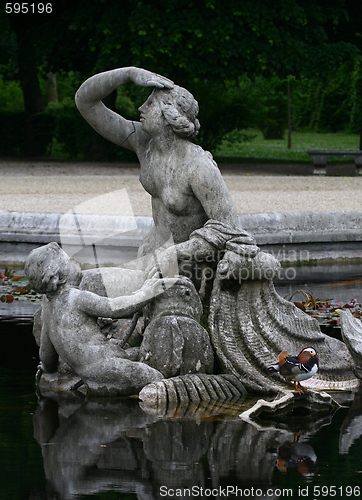 Image of Statue in pond