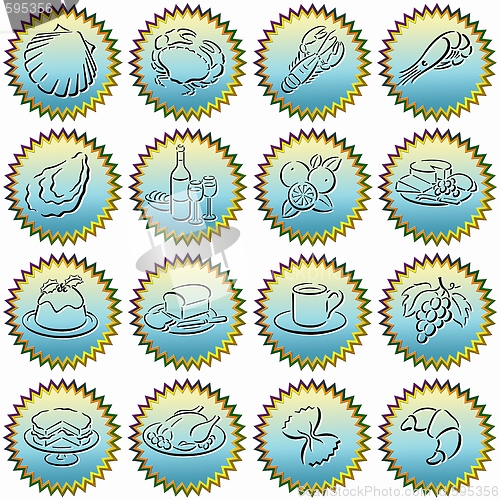 Image of starbuttons with food symbols