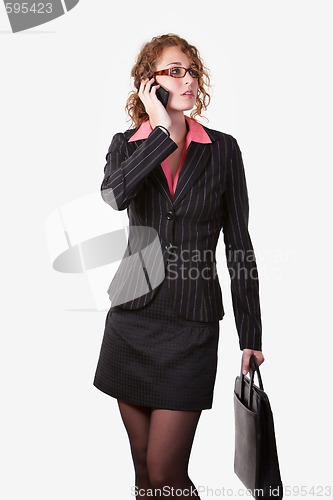 Image of Curly hair business woman