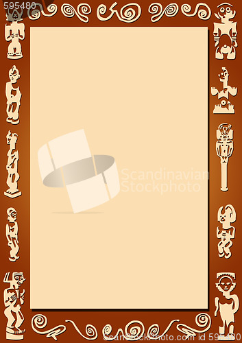 Image of border with african symbols and figures