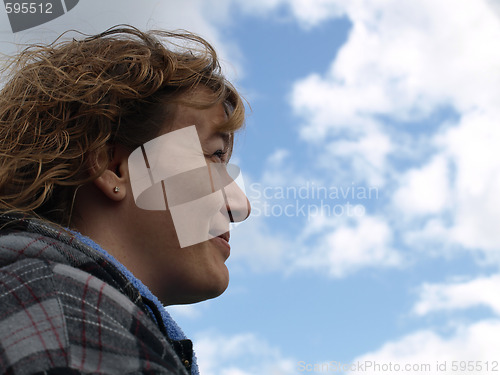 Image of Woman with Clouds