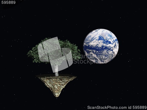 Image of tree in space