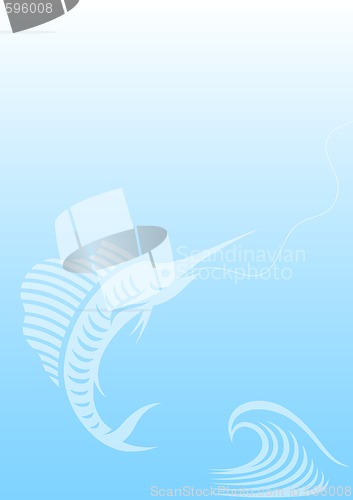 Image of background with sailfish and wave