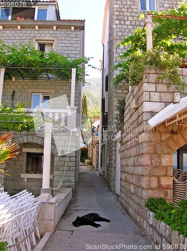 Image of Street between stone houses