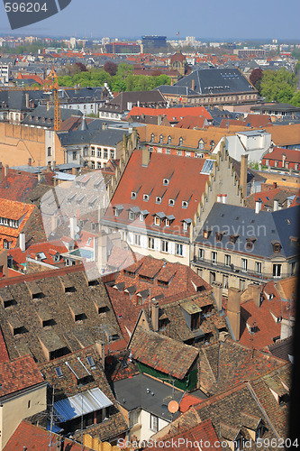 Image of Colorful roof tops of Strasbourg