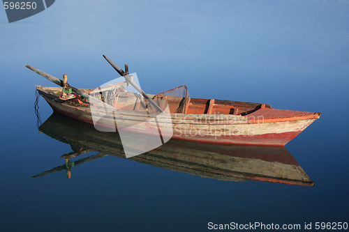 Image of Fishing boat on the Ionian island of Lefkas Greece