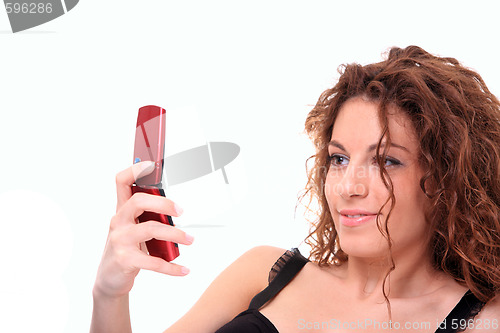 Image of Woman Sending Text Message