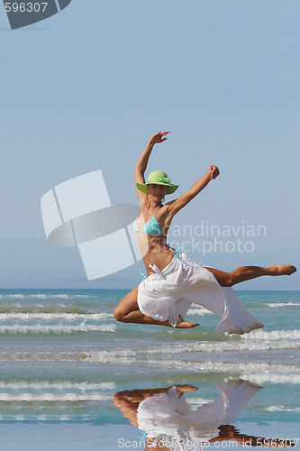 Image of Pretty blonde in bikini