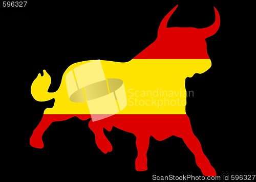 Image of toro in the spanish colors on black